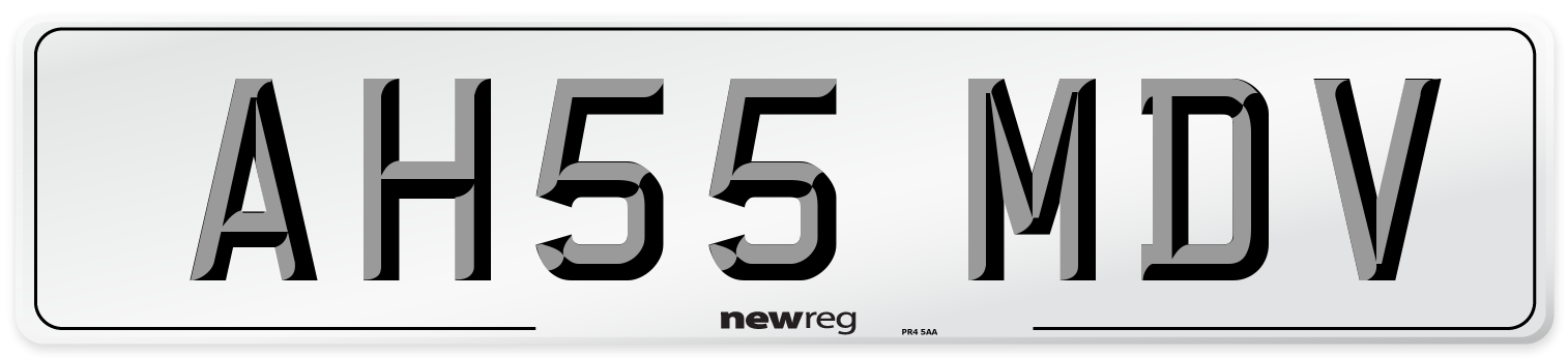 AH55 MDV Number Plate from New Reg